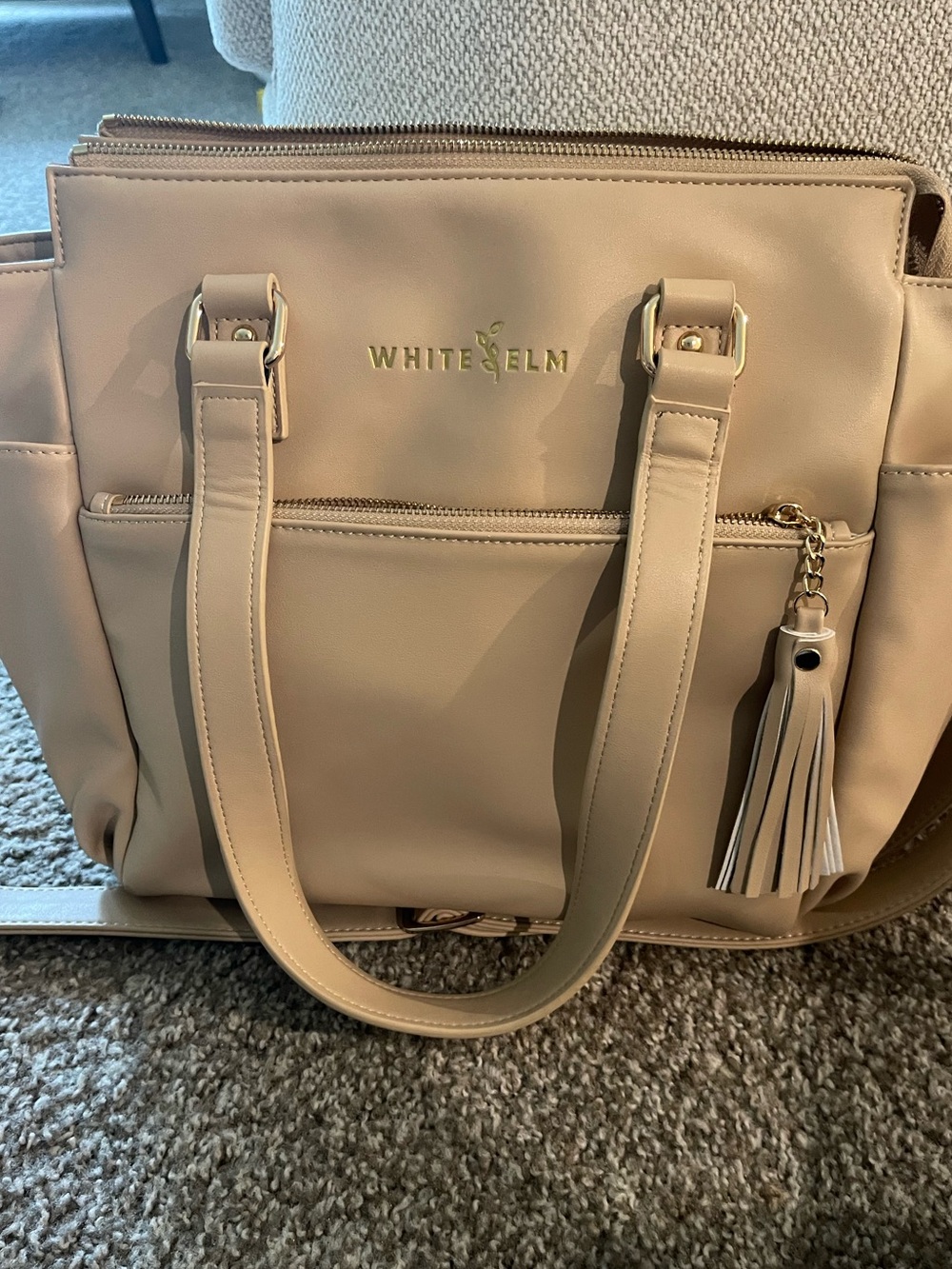 White elm Gemini small tote bag